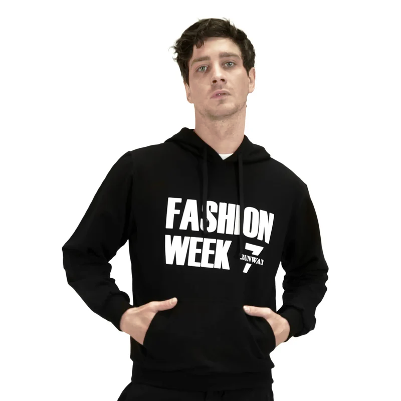 FASHION WEEK BLACK PULL OVER HODDIE