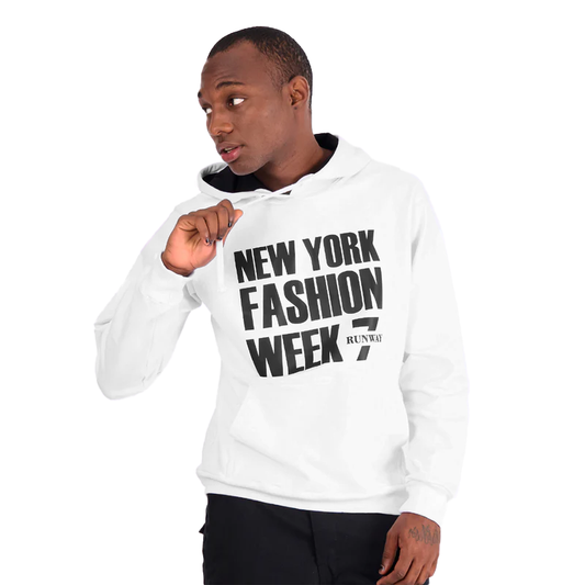 NYFW WHITE PULL OVER HOODIE