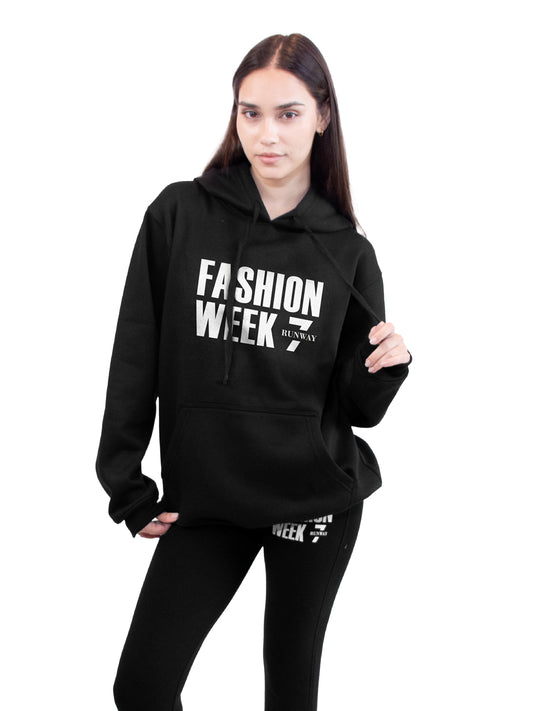 FASHION WEEK BLACK PULL OVER HODDIE