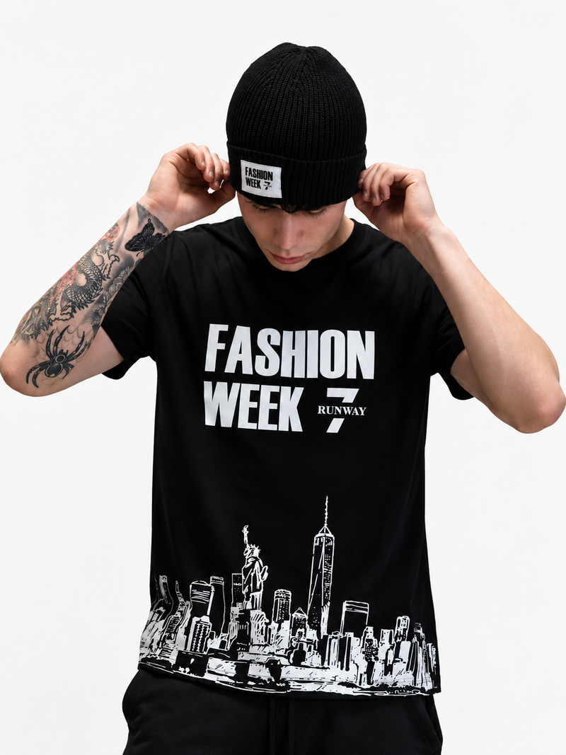 FASHION WEEK BLACK BEANIE