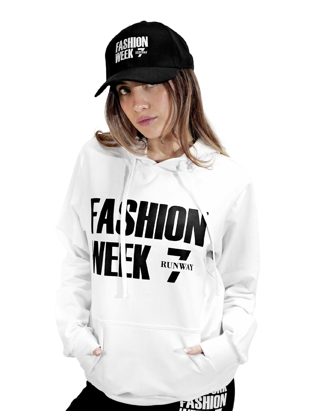 FASHION WEEK WHITE PULL OVER HODDIE
