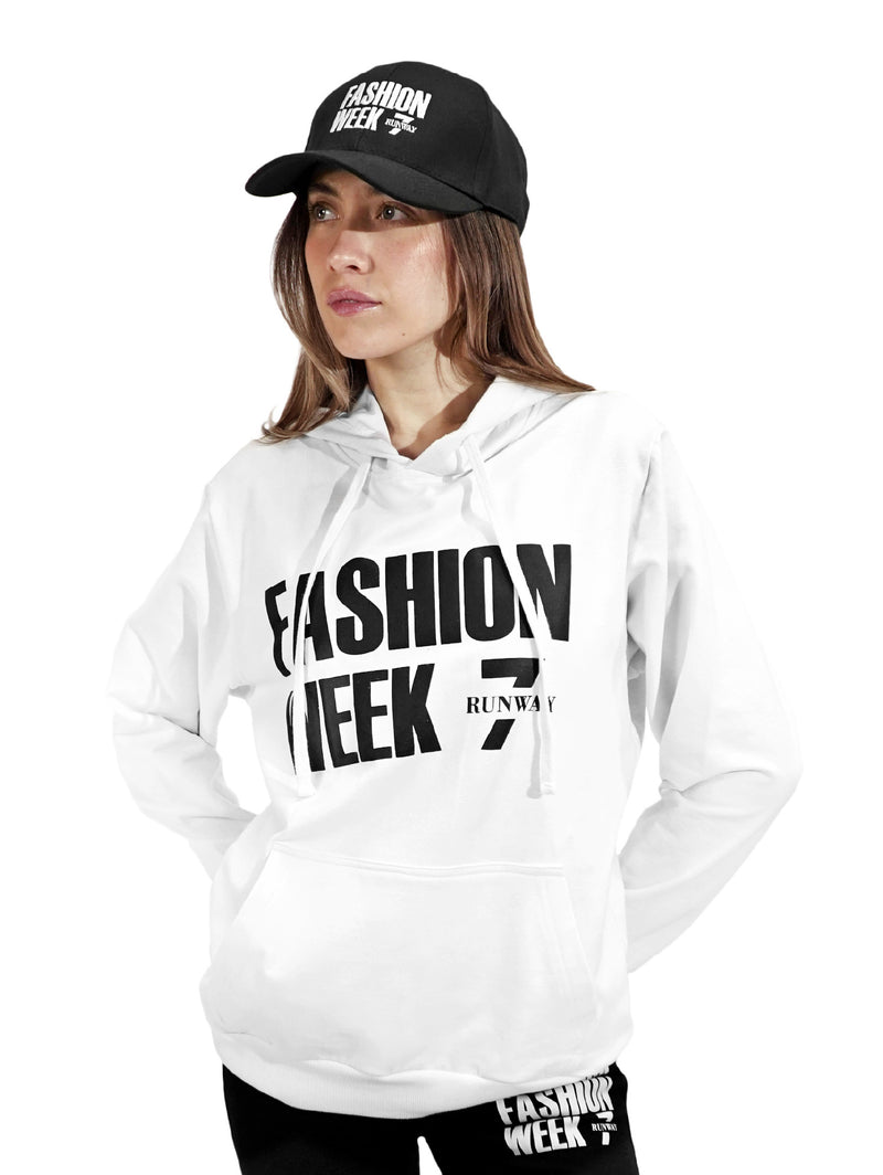 FASHION WEEK WHITE PULL OVER HODDIE