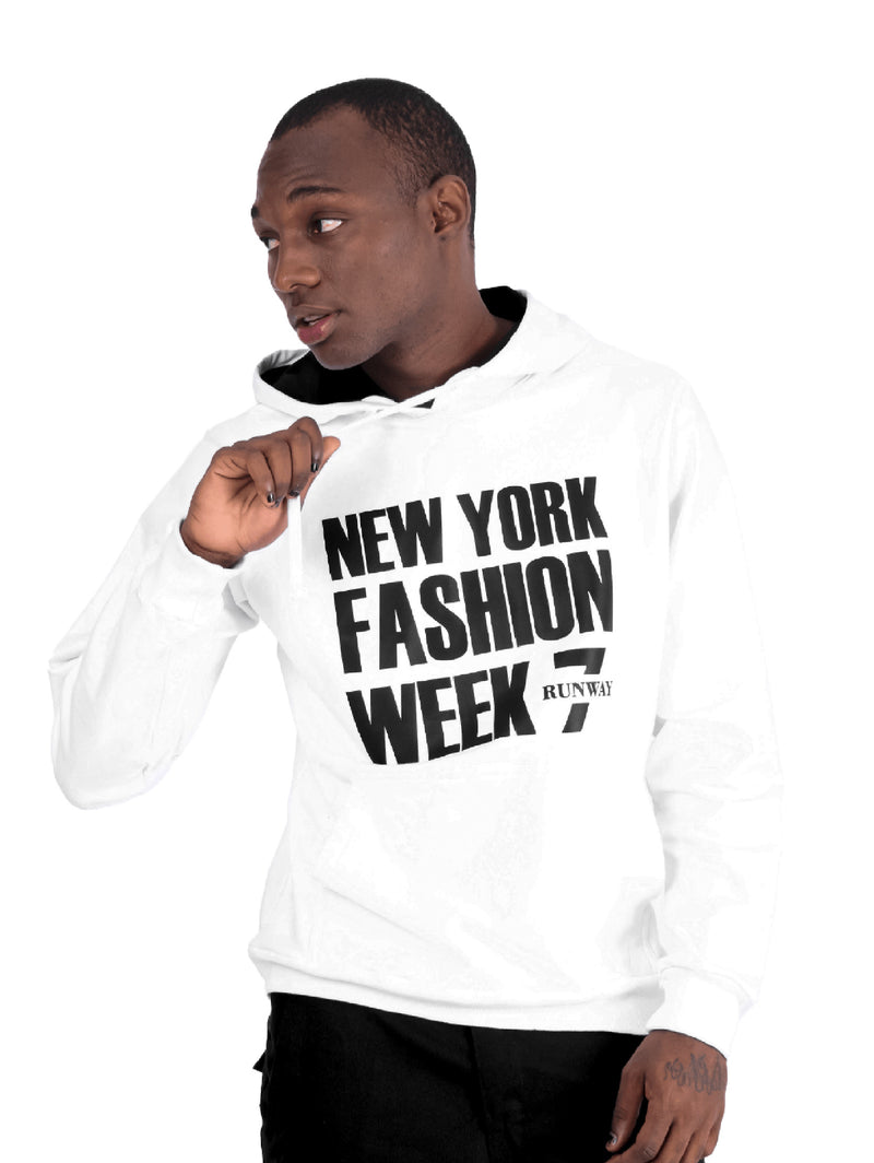 NYFW WHITE PULL OVER HOODIE