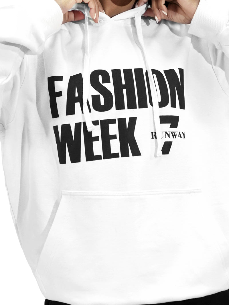 FASHION WEEK WHITE PULL OVER HODDIE