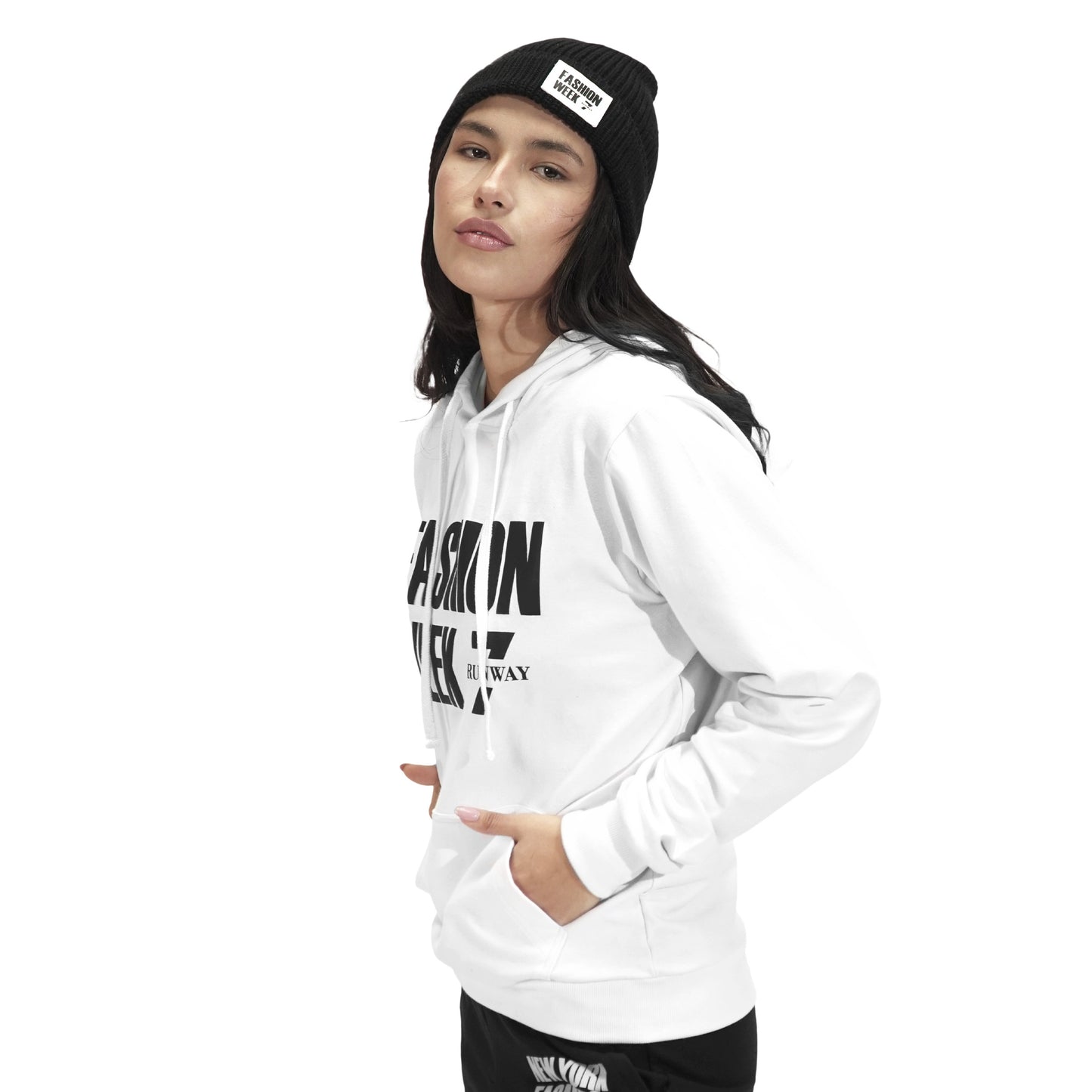 FASHION WEEK WHITE PULL OVER HODDIE