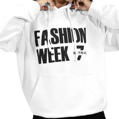 FASHION WEEK WHITE PULL OVER HODDIE