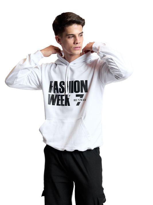 FASHION WEEK WHITE PULL OVER HODDIE
