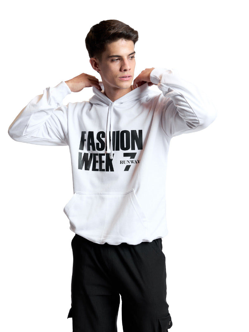 FASHION WEEK WHITE PULL OVER HODDIE
