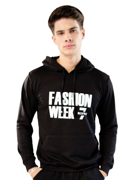 FASHION WEEK BLACK PULL OVER HOODIE