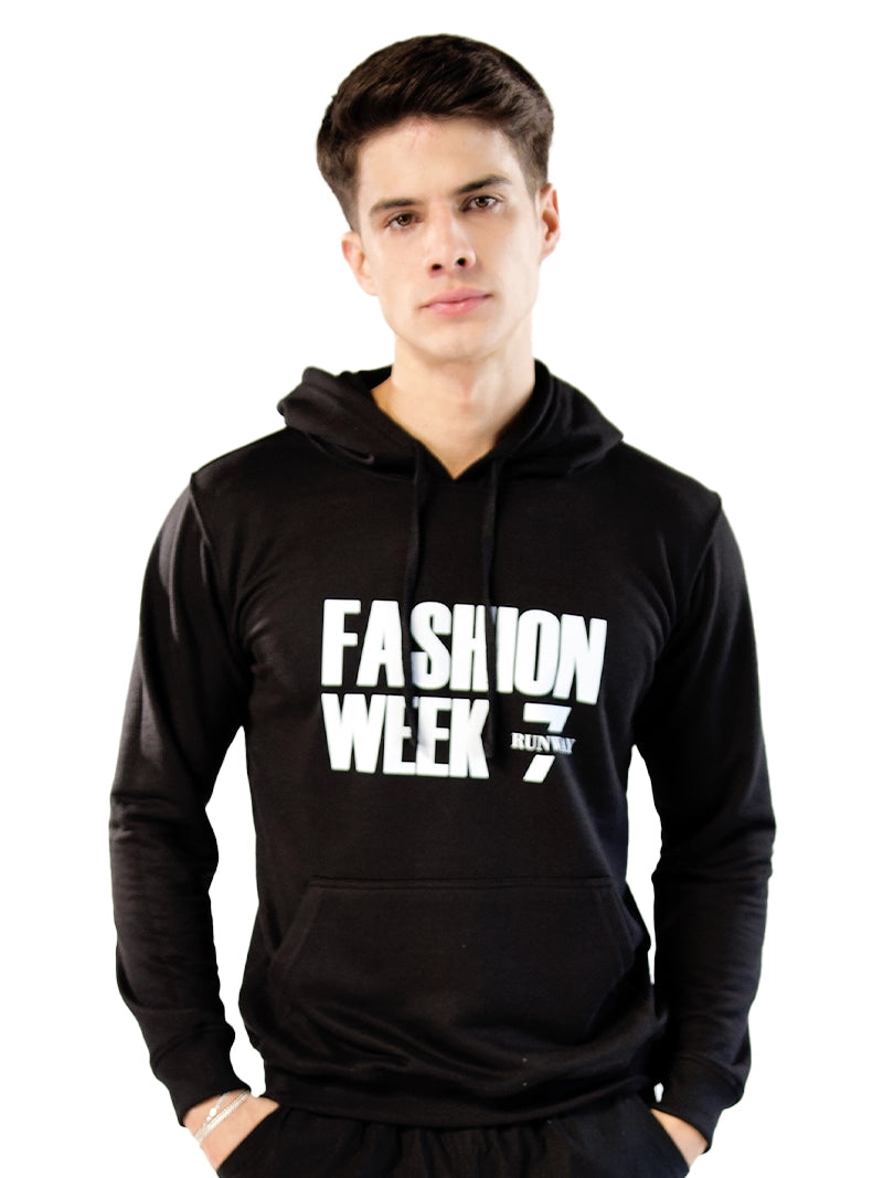 FASHION WEEK BLACK PULL OVER HOODIE