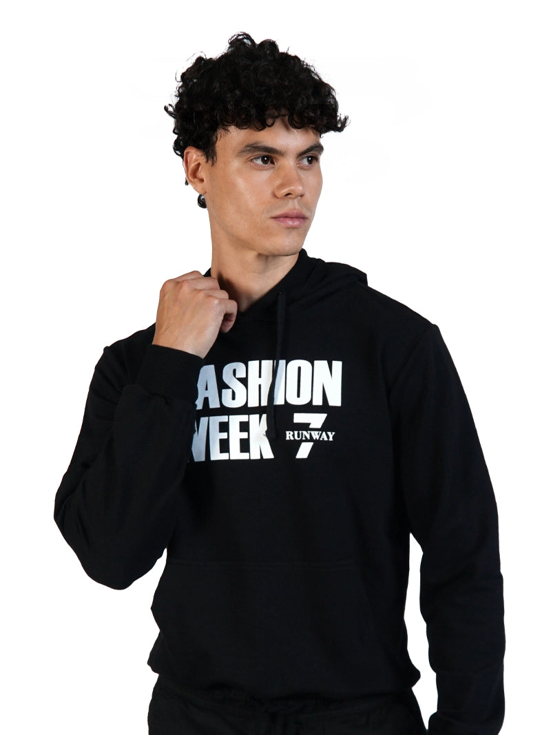 FASHION WEEK BLACK PULL OVER HOODIE