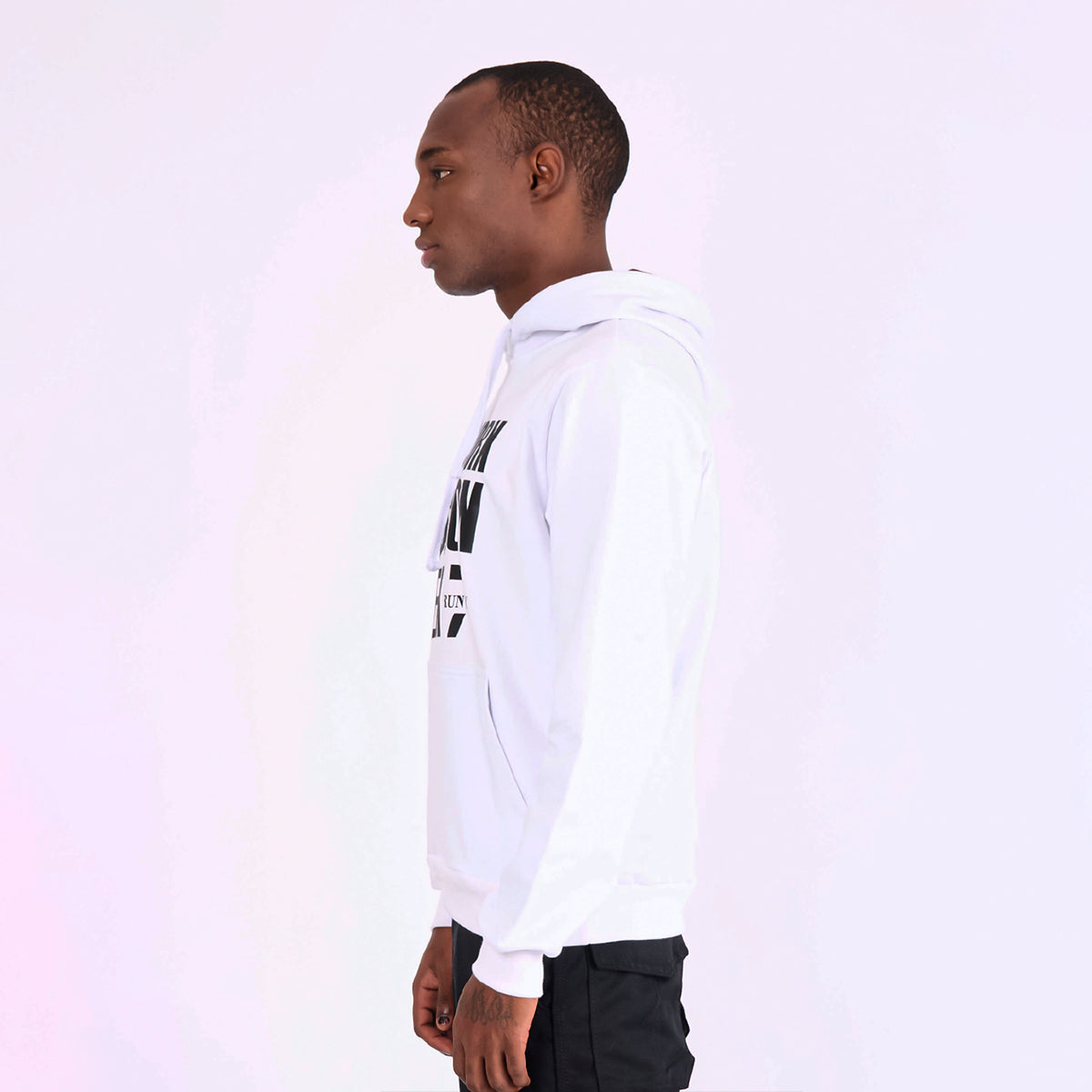 NYFW WHITE PULL OVER HOODIE